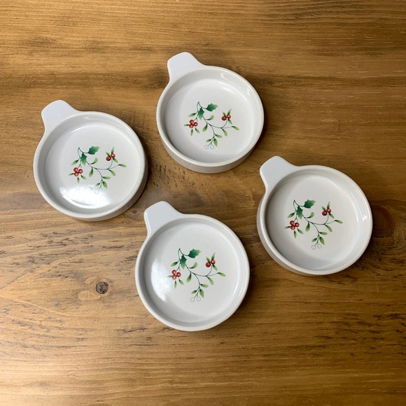 Pfaltzgraff 4-piece WINTERBERRY Fondue Tidbit Dishes Replacement Pieces - Picture 2 of 7